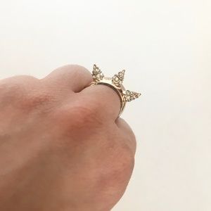 Forever 21 Gold Crystal Spike Ring